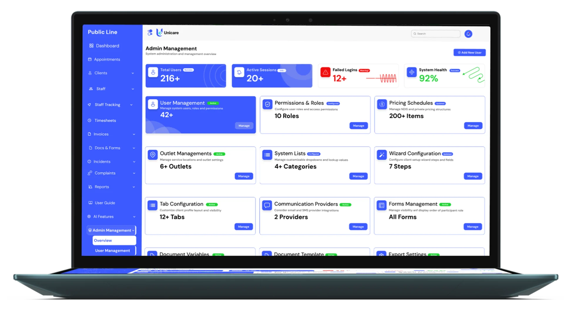 Unicare — AI-powered NDIS care platform trailer