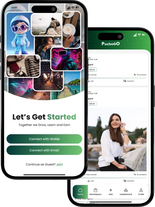 Puchooo cryptocurrency and blockchain platform by IrenicTech: full feature overview with WalletConnect integration, IPFS metadata via Pinata, and Apollo GraphQL trading flows