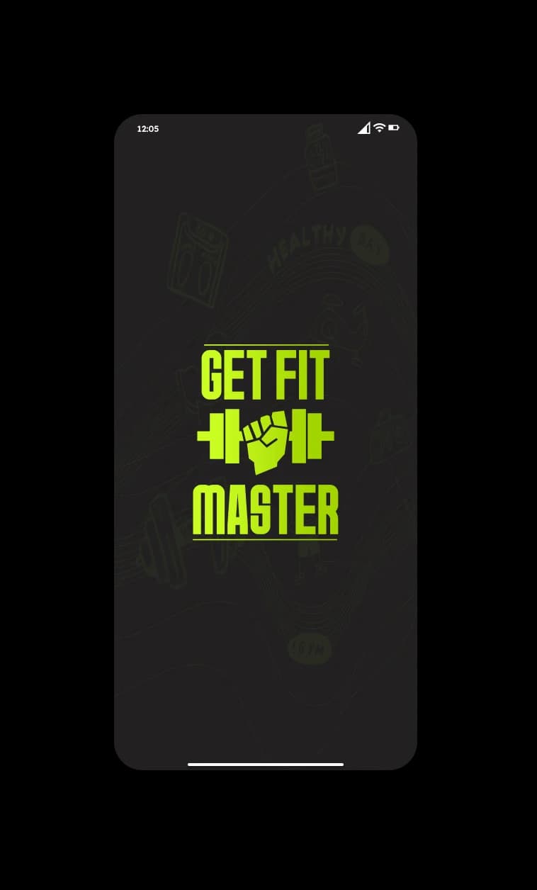 GetFitMaster fitness app: splash screen with brand mark