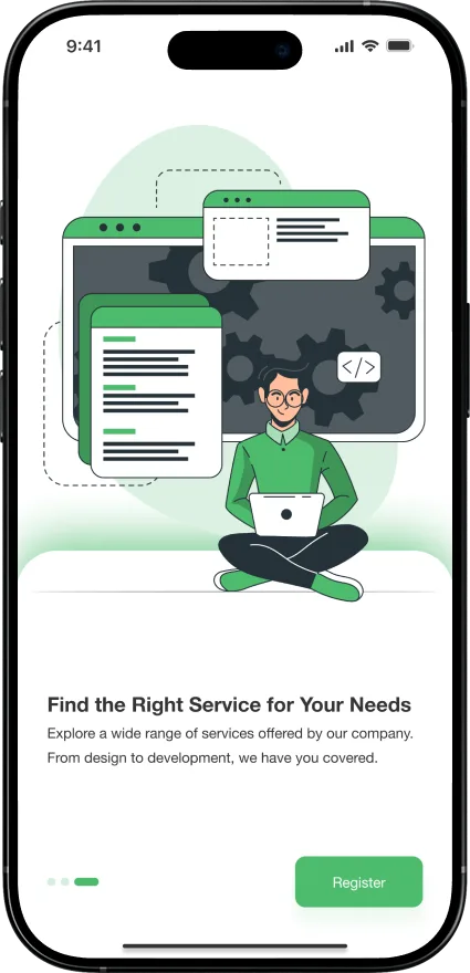 IServices marketplace app: service browse with package preview